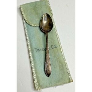 VTG Tiffany & Co,. Sterling Silver 4"  Spoon Engraved Demitasse Baby